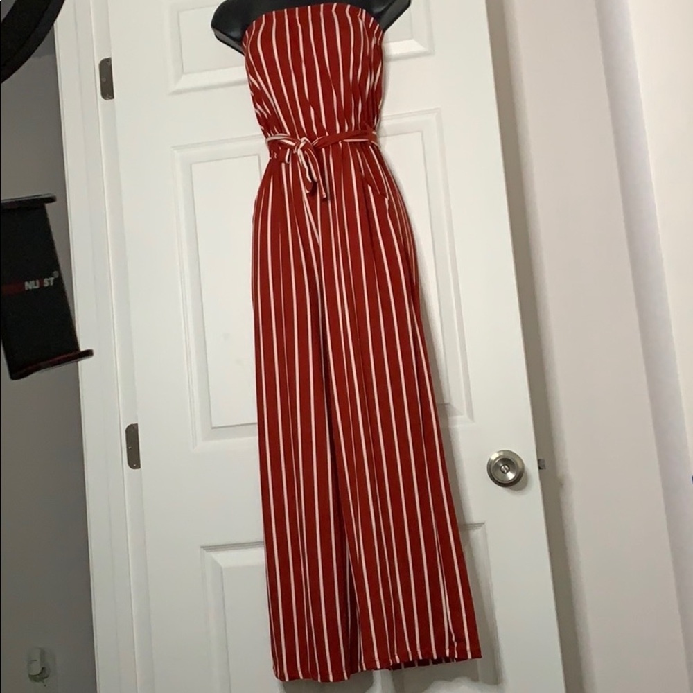 Red stripe jumpsuit - Picture 2 of 3